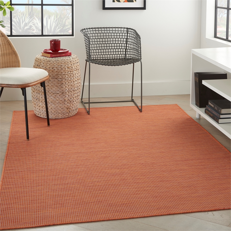 Nourison Positano 4' x 6' Terracotta Fabric Modern Area Rug (4' x 6')