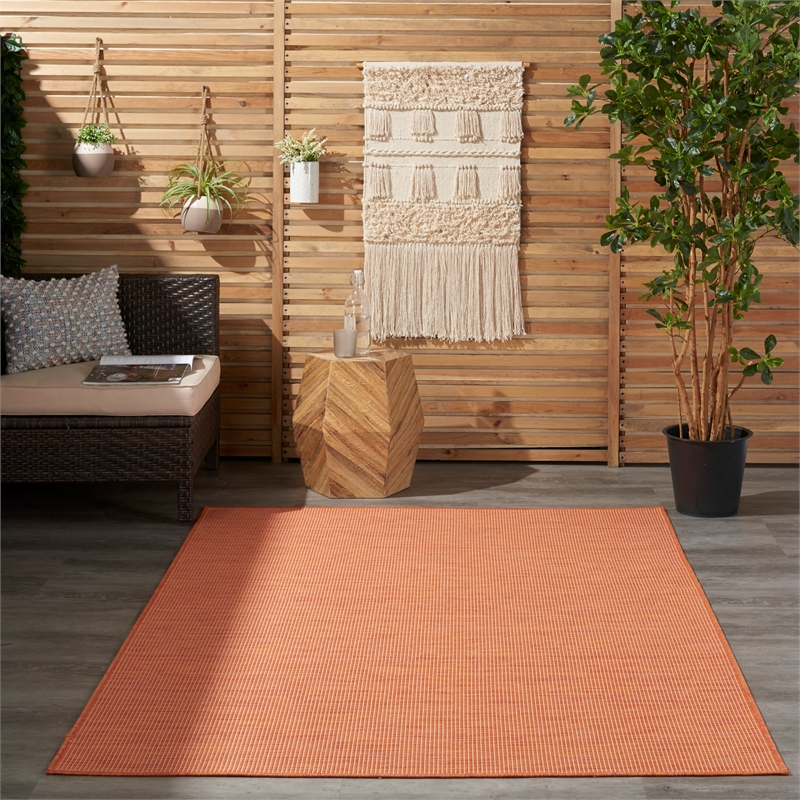 Nourison Positano 4' x 6' Terracotta Fabric Modern Area Rug (4' x 6')