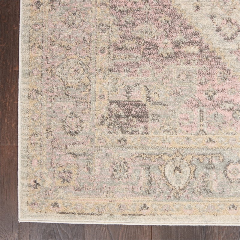 Nourison Tranquil 6' x 9' Ivory/Pink Farmhouse Indoor Rug