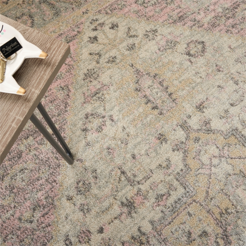 Nourison Tranquil 6' x 9' Ivory/Pink Farmhouse Indoor Rug