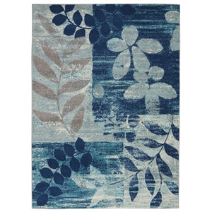 nourison tranquil 6' x 9' navy/light blue farmhouse indoor rug