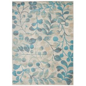 Nourison Tranquil 5'3&quot x 7'3&quot Ivory/Turquoise Farmhouse Indoor Rug