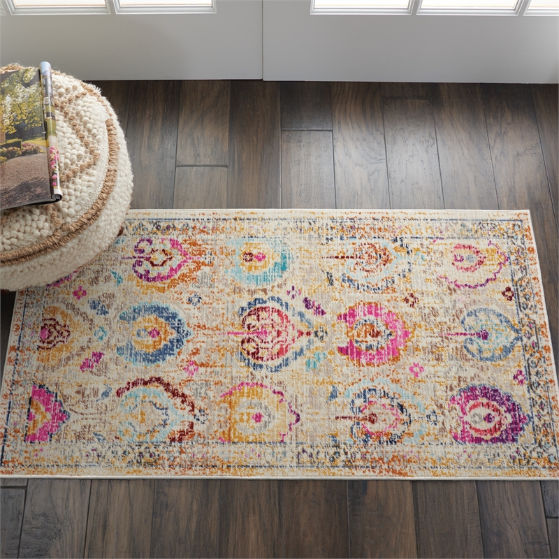 Nourison Vintage 2' x 4' Ivory-Multicolor Vintage Indoor Rug