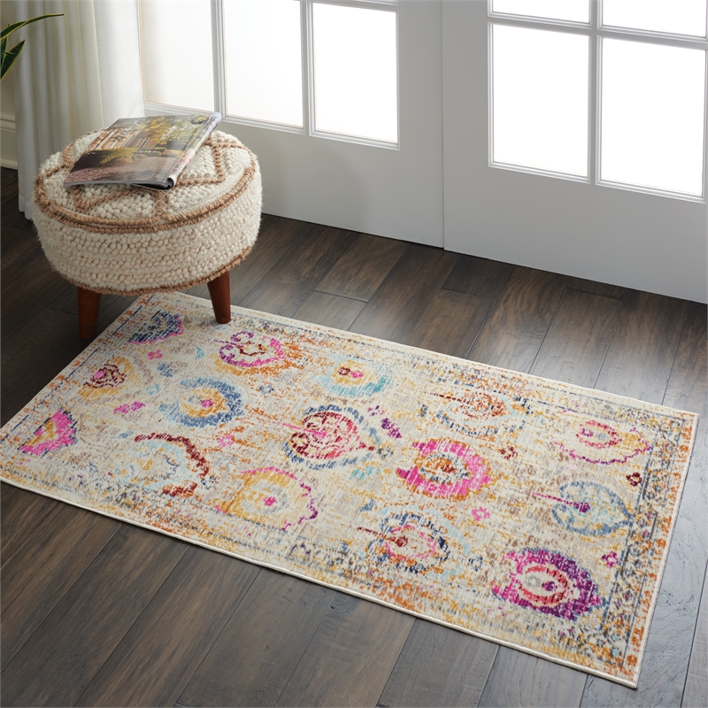 Nourison Vintage 2' x 4' Ivory-Multicolor Vintage Indoor Rug