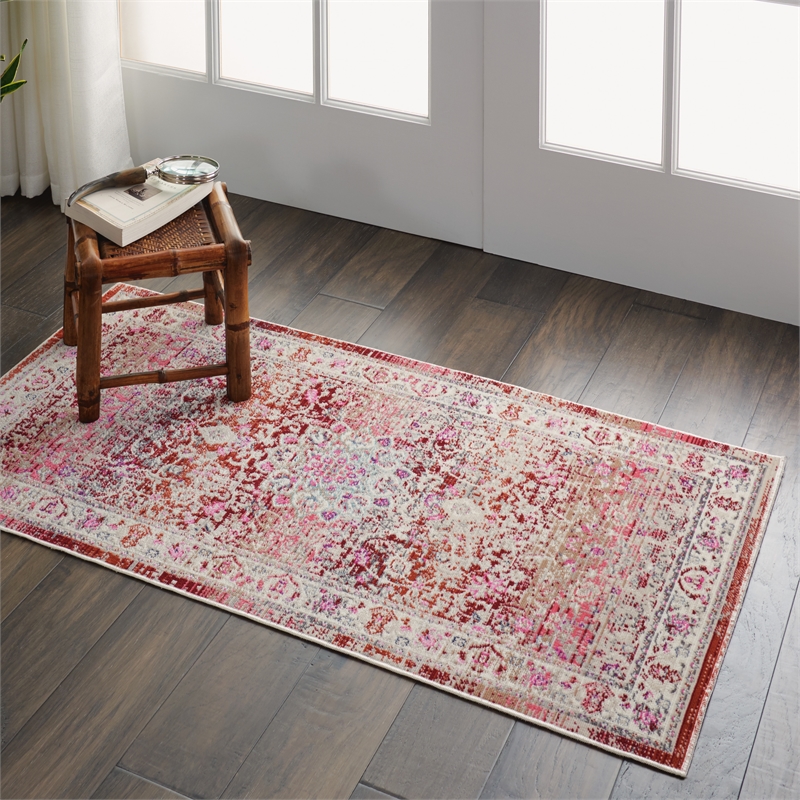 Nourison Vintage 2' x 4' Red Vintage Indoor Rug