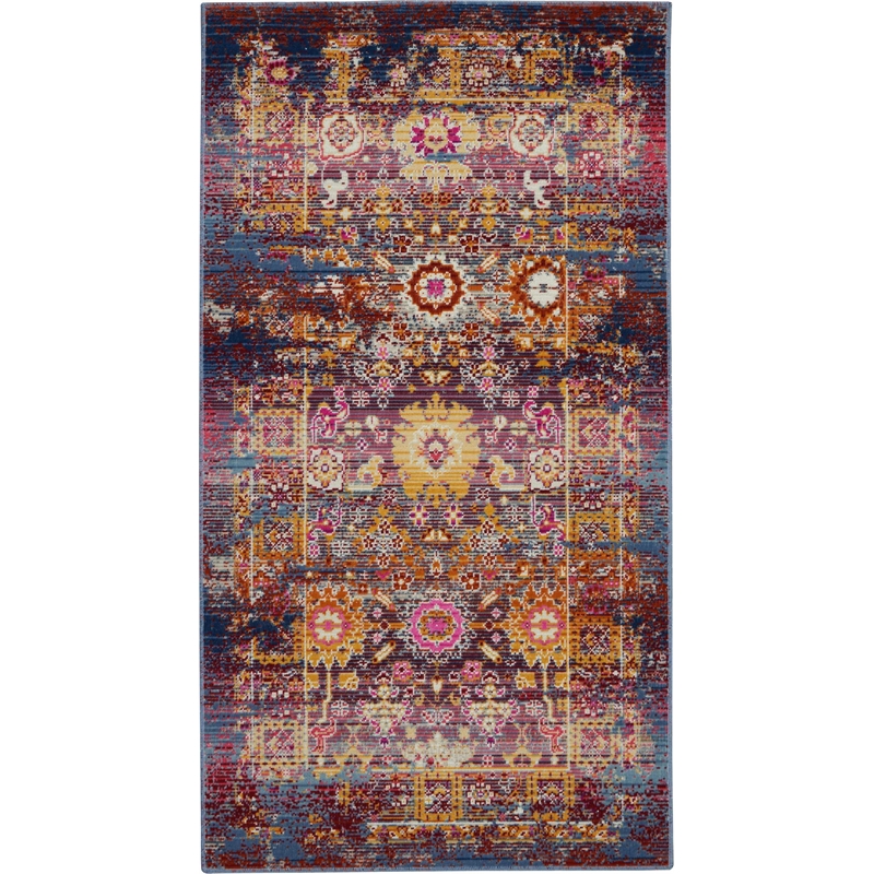 Nourison Vintage 2' x 4' Red-Multicolor Vintage Indoor Rug