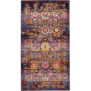 Nourison Vintage 2' x 4' Red-Multicolor Vintage Indoor Rug
