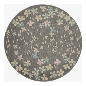 Nourison Tranquil 5'3&quot x ROUND Grey-Beige Indoor Rug Polypropylene