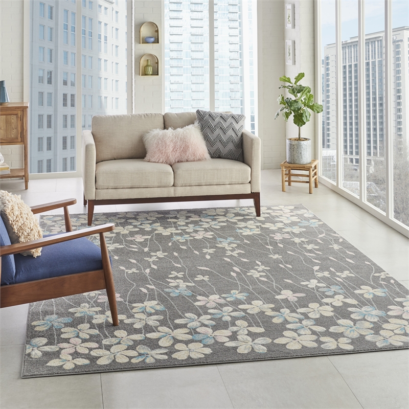 Nourison Tranquil 8' x 10' Grey-Beige Indoor Rug Polypropylene
