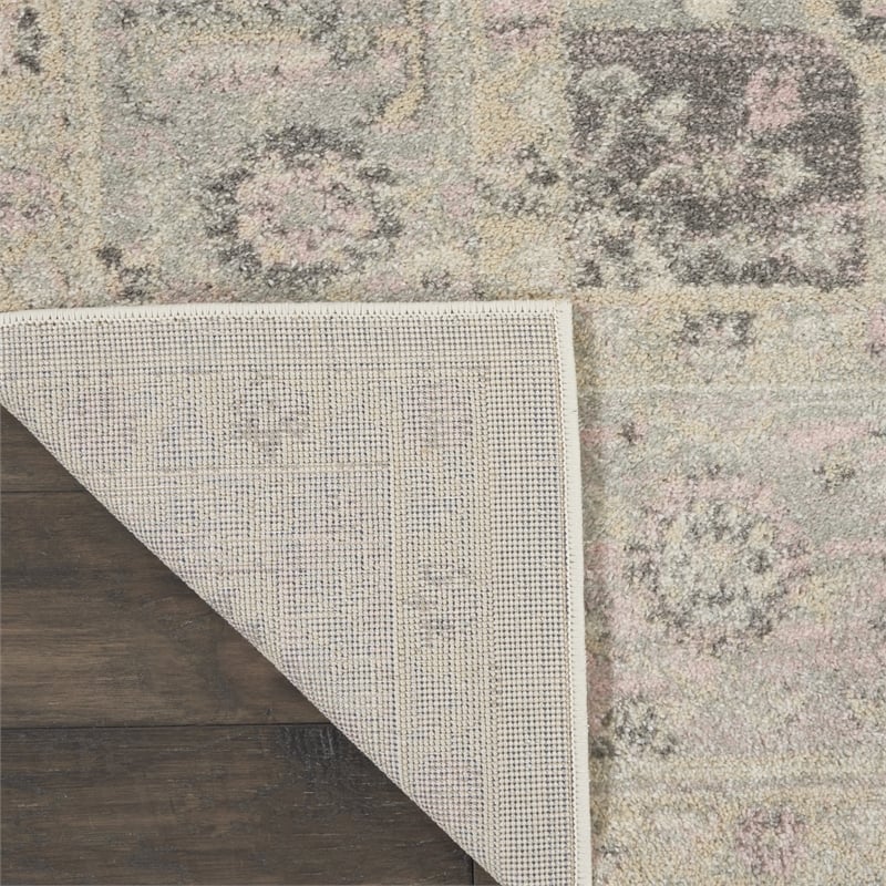 Nourison Tranquil 8' x 10' Ivory/Pink Farmhouse Indoor Rug Polypropylene