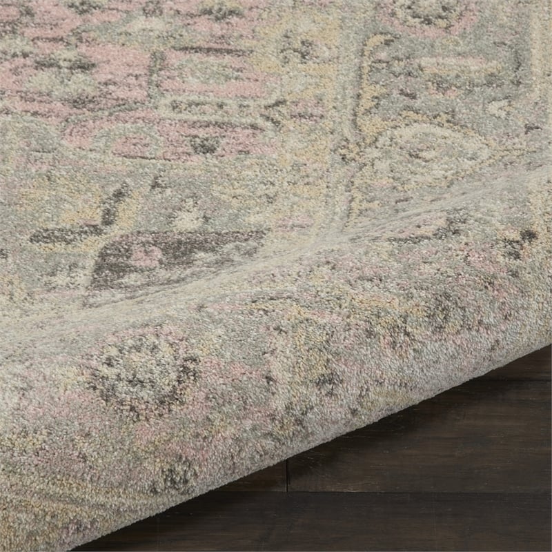 Nourison Tranquil 8' x 10' Ivory/Pink Farmhouse Indoor Rug Polypropylene