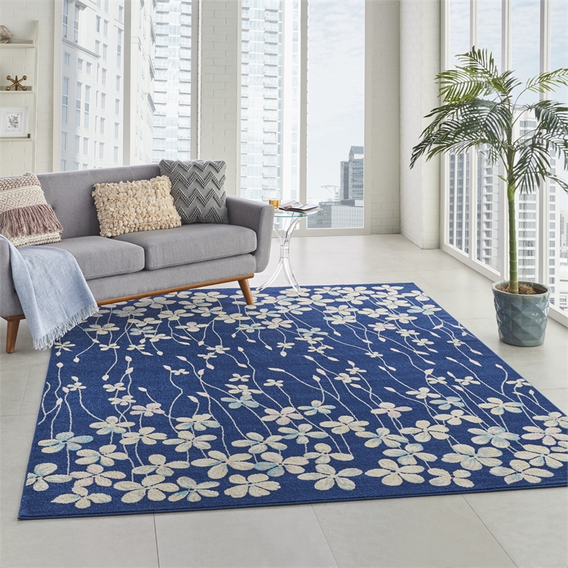 Nourison Tranquil 8' x 10' Navy Indoor Rug Polypropylene