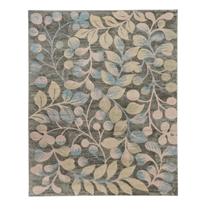 Nourison Tranquil 8'10&quot x 11'10&quot Grey/Beige Farmhouse Indoor Rug Polypropylene