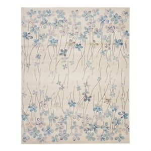 Nourison Tranquil 8'10&quot x 11'10&quot Ivory Farmhouse Indoor Rug Polypropylene