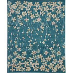 Nourison Tranquil 8'10&quot x 11'10&quot Turquoise Indoor Rug