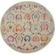 Nourison Vintage 6' Round Ivory-Multicolor Vintage Indoor Rug