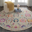 Nourison Vintage 6' Round Ivory-Multicolor Vintage Indoor Rug