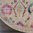 Nourison Vintage 6' Round Ivory-Multicolor Vintage Indoor Rug
