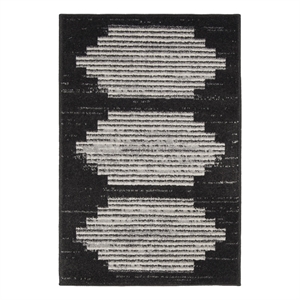 nourison modern passion 2' x 3' blk/grey mid-century modern indoor rug