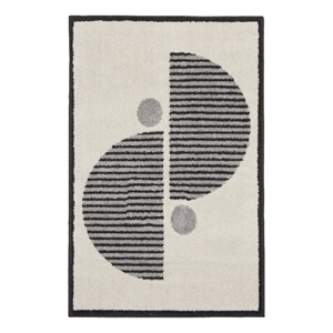 nourison modern passion 2' x 3' ivory/black mid-century modern indoor rug