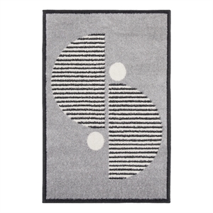 nourison modern passion 2' x 3' grey/black mid-century modern indoor rug