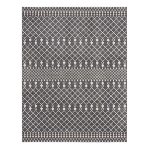 nourison royal moroccan 8' x 10' charcoal/ivory bohemian indoor rug
