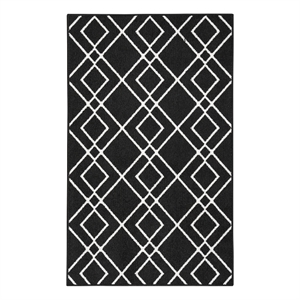 nourison modern lines 3' x 5' black modern indoor rug