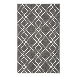 nourison modern lines 3' x 5' charcoal modern indoor rug