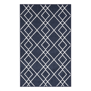nourison modern lines 3' x 5' navy modern indoor rug