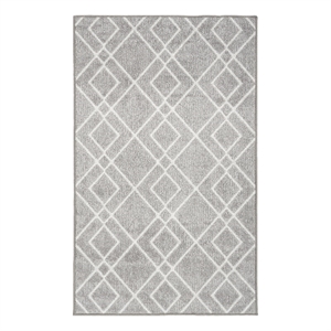 nourison modern lines 3' x 5' silver modern indoor rug