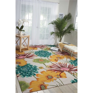 Nourison Fantasy 1'9&quot x 2'9&quot Ivory Contemporary Indoor Rug