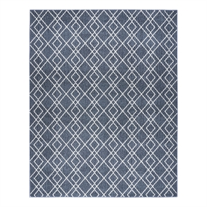 nourison modern lines 8' x 10' denim modern indoor rug