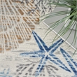 Nourison Pompeii 5' X 7' Ivory Gray Blue Fabric Nautical & Beach Area Rug