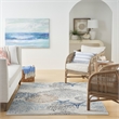 Nourison Pompeii 5' X 7' Ivory Gray Blue Fabric Nautical & Beach Area Rug