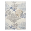 Nourison Pompeii 5' X 7' Ivory Gray Blue Fabric Nautical & Beach Area Rug