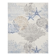 Nourison Pompeii 8' x 10' Ivory Gray Blue Fabric Nautical & Beach Area Rug