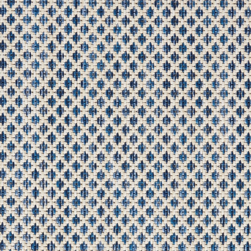 Nourison Courtyard 10' x 14' Ivory Blue Fabric Modern Area Rug (10' x 14')