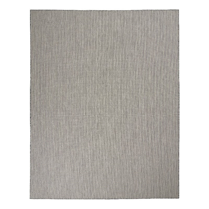 Nourison Courtyard 10' x 14' Ivory Charcoal Fabric Modern Area Rug (10' x 14')