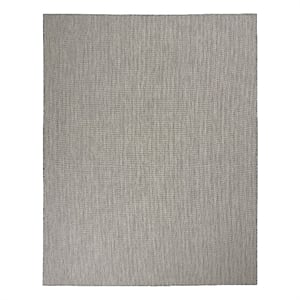 Nourison Courtyard 10' x 14' Ivory Charcoal Fabric Modern Area Rug