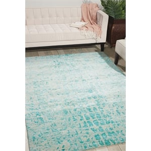 Nourison Gemstone 45&quot x 69&quot Wool Indoor Rug in Jade Green Eclectic