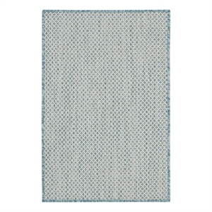 Nourison Courtyard 2' x 3' Ivory Aqua Fabric Modern Area Rug (2' x 3')