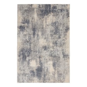 Nourison Rustic Textures 47&quot x 71&quot Fabric Indoor Rug in Blue/Ivory Painterly