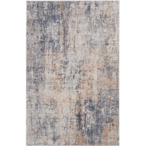 Nourison Rustic Textures 47&quot x 71&quot Fabric Painterly Indoor Rug in Gray/Beige
