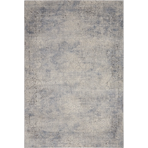 Nourison Rustic Textures 3'11&quot x 5'11&quot Ivory/Grey/Blue Painterly Indoor Rug