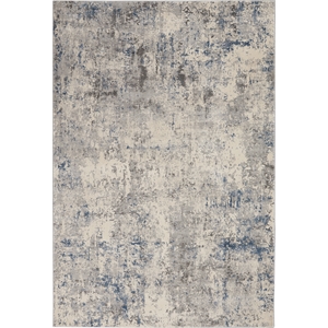 Nourison Rustic Textures 3'11&quot x 5'11&quot Ivory/Grey/Blue Painterly Indoor Rug