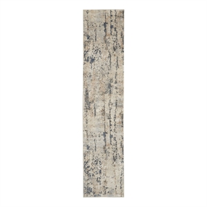 Nourison Concerto 12' Runner Beige Gray Fabric Modern Area Rug (12' Runner)