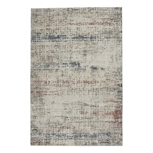 Nourison Rustic Textures 47&quot x 71&quot Fabric Indoor Rug in Light Gray Painterly