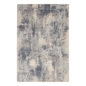 Nourison Rustic Textures 63&quot x 87&quot Fabric Indoor Rug in Blue/Ivory Painterly