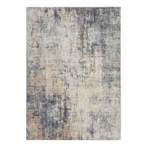 Nourison Rustic Textures 63&quot x 87&quot Fabric Indoor Rug in Gray/Beige Painterly