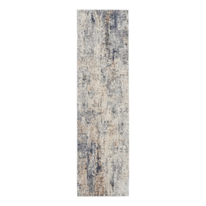 Nourison Rustic Textures 26&quot x 90&quot Fabric Indoor Rug in Gray/Beige Painterly
